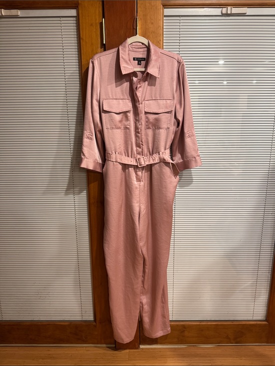 INC International Concepts Pants - INC International Concepts Dusty Pink Utility Jumpsuit with Belt